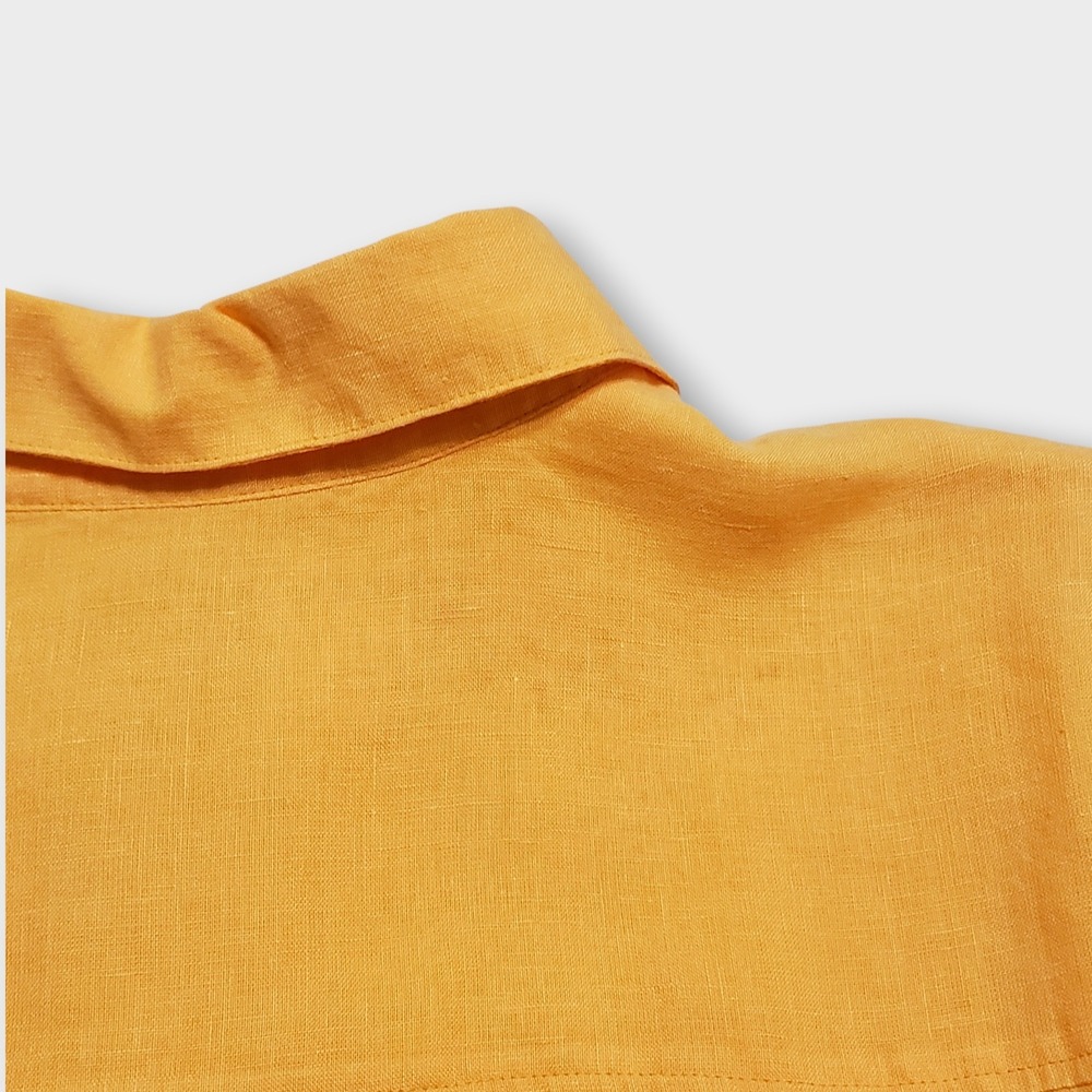 Chico's 100% Linen Button Down Shirt Orange Size 4 US 20 Long Sleeve Top - Picture 11 of 11